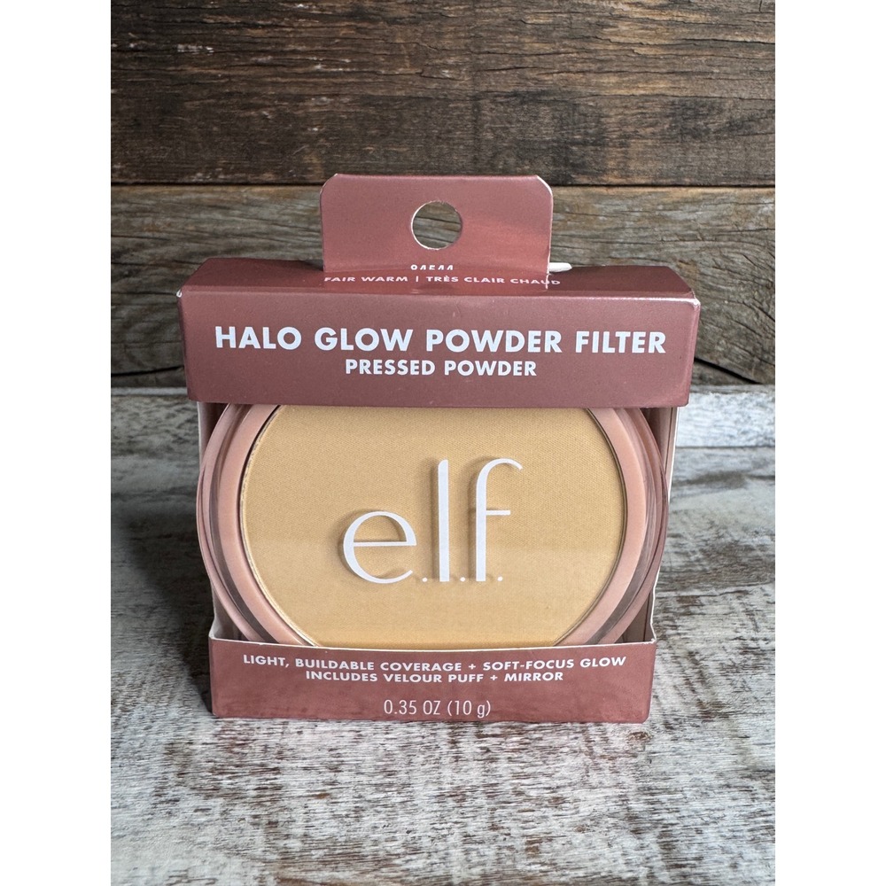 e.l.f. Halo Glow Powder Filter Ultra-Fine Pressed Powder Fair Warm MSRP $14